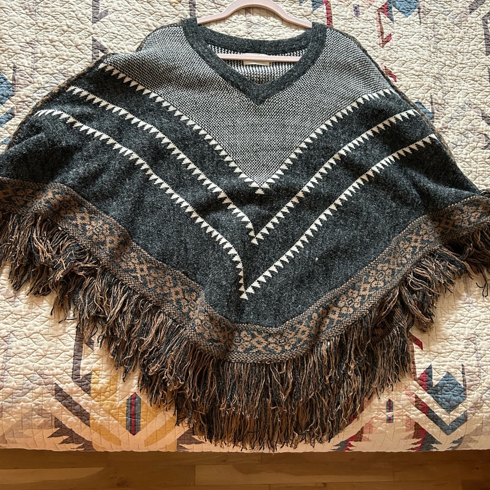 Southwest trendy poncho